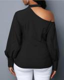 Halter Strapless Slim Buttoned Top Long Sleeve Sweater