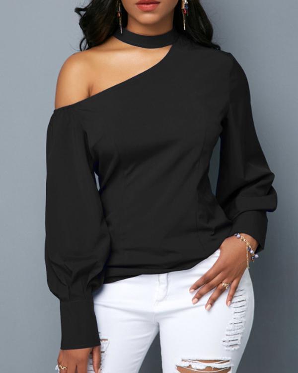 Halter Strapless Slim Buttoned Top Long Sleeve Sweater