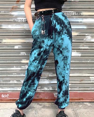 Tie-dyed High-waisted Harem Trousers Pants
