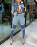 High Waist Denim Hole Distressed Pants Jeans