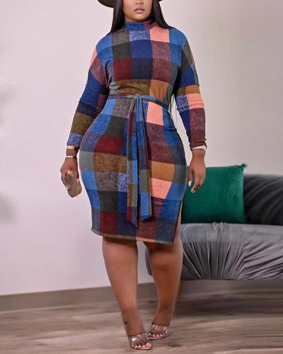 Sexy Fashion Plaid Print Dress