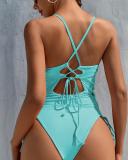 Sexy Solid Color One-Piece Bikini Swimsuit