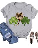 Leopard Leaves Printed Short Sleeves T-Shirt