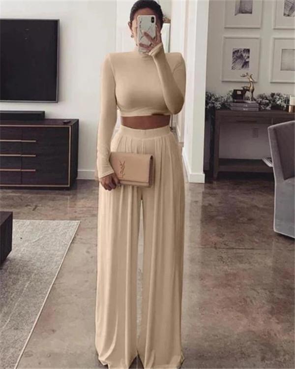 Comfortable And Casual Solid Color Two-Piece Suit