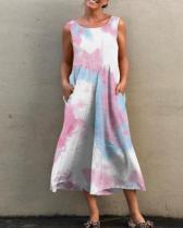 Tie Dye/Print Casual Overalls Cropped Pants Jumpsuits