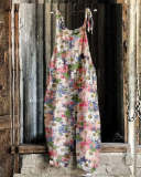 2022 Hot Sale Women Fashion Art Work Aesthetic Floral Linen Jumpsuits
