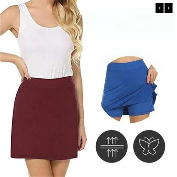 Anti-Chafing Active Elastic Skort With Hidden Pockets-Super Soft & Comfortable