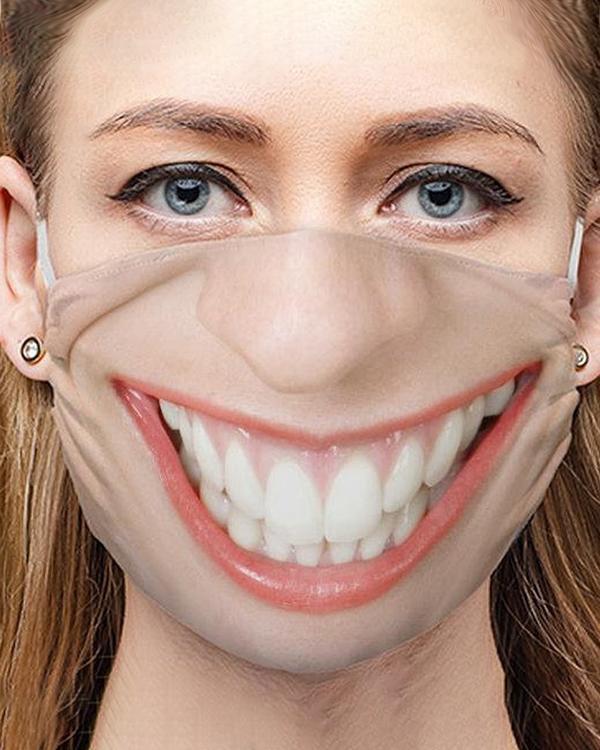 Face Expression Colorblock Breathable Cotton Face Mask