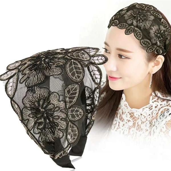 Wide Lace Embroidered Headband