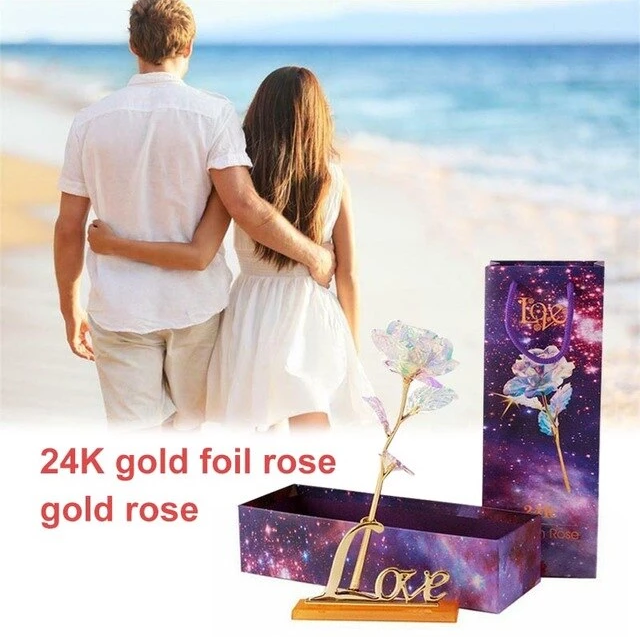 Valentine's Day Gift-24K Galaxy Rose with Love Base