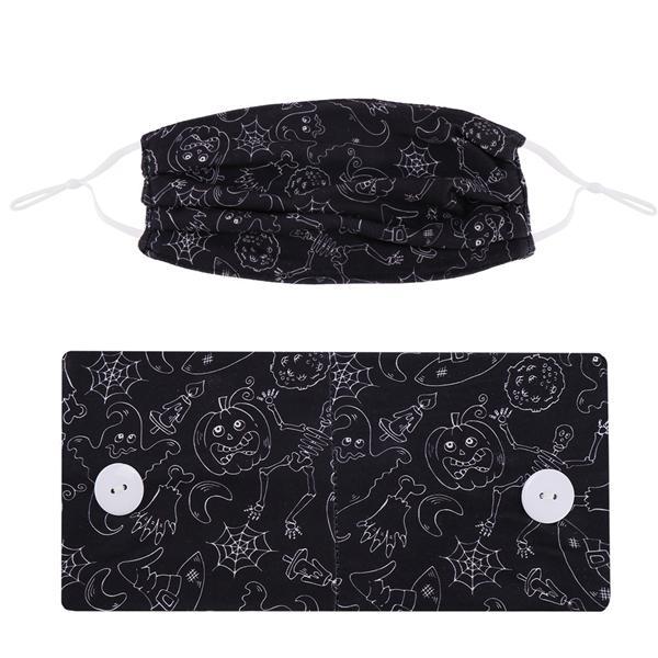Halloween Style Face Mask & Button Headband Set
