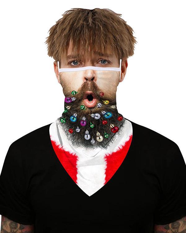 Christmas Print Breathable Earmuffs Face Mask
