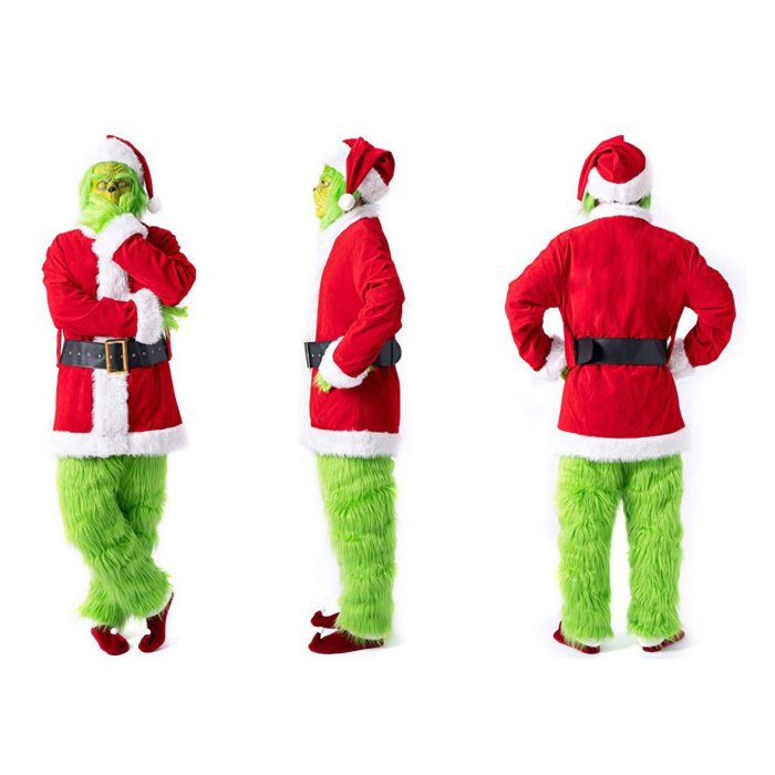 Adult 7PCS Costume Christmas Deluxe Furry Suit