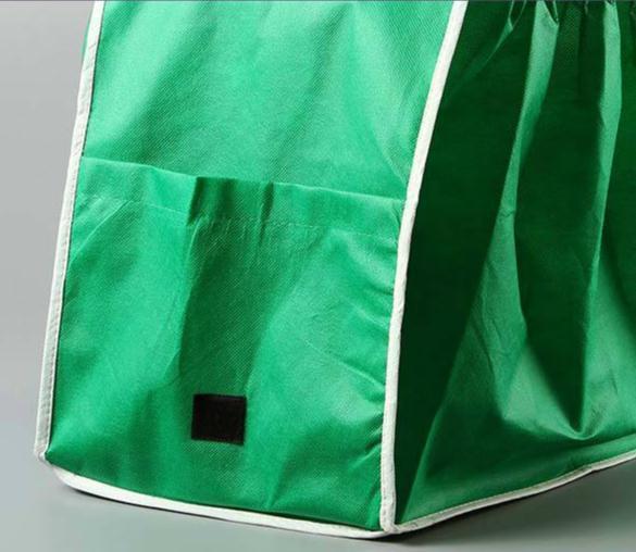 Foldable Tote Bag Grocery Grab Bag Fabric Shopping Carrier Clip-To-Cart Ecofriendly