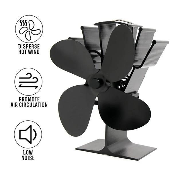 Eco 4 Blade Heat Powered Stove Fan