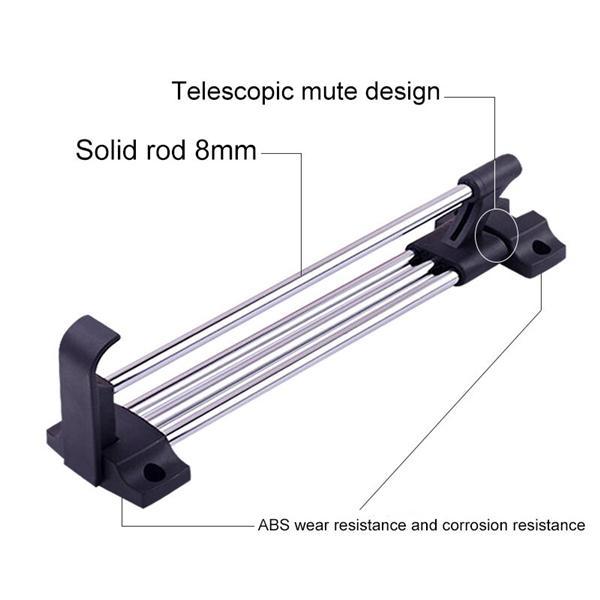 Top Heavy Duty Retractable Closet Pull Out Rod Wardrobe Clothes Hanger Rail
