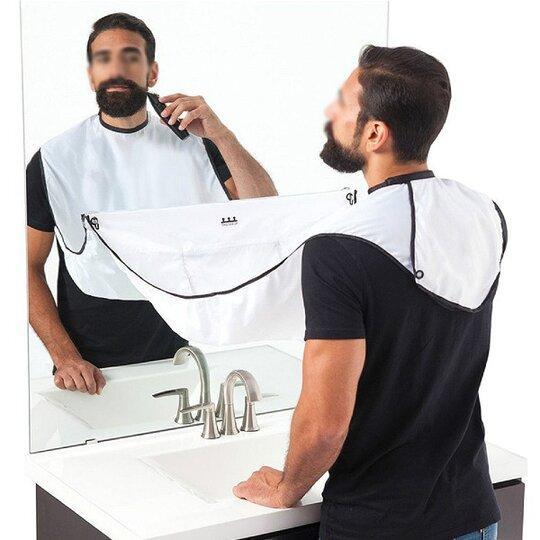 Beard Care Clean Gather Cloth Beard Apron Shaving Hair Catcher With Two Suction Cups