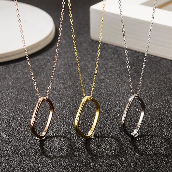 Fashion Square Design Ring Necklace Accessories