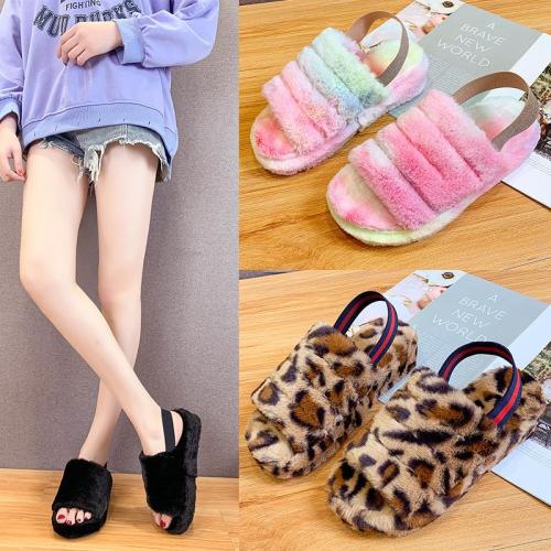 Women's cozy fluffy home slippers