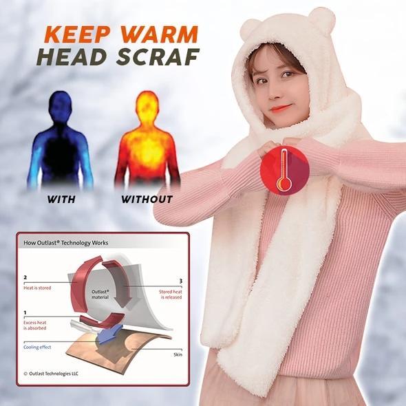 Warm Cute Bear Ear Hat Scarf  Set