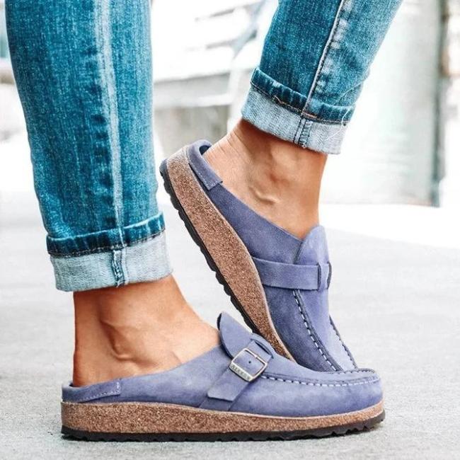 jellipops women casual comfy leather slip on sandals