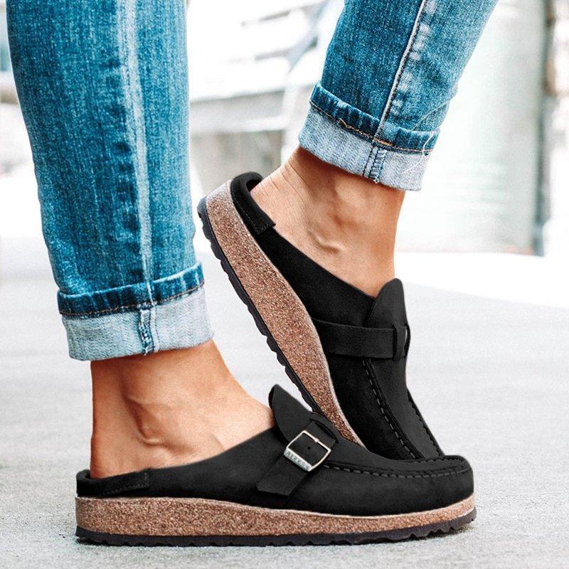 jellipops women casual comfy leather slip on sandals