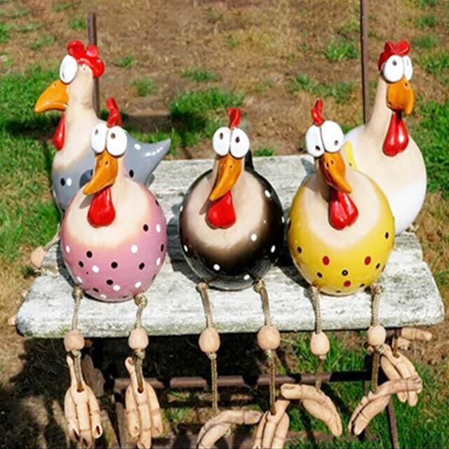 Handmade Chicken Art Resin Garden Decoration