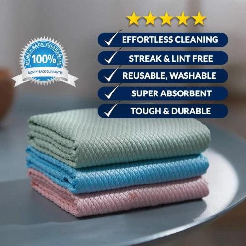 Non-marking cleaning glass cloth fish scale grid wipes