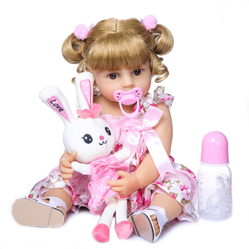 Lovely Pink Dress Girl 22 Inch Lifelike Silicone Full Body Doll
