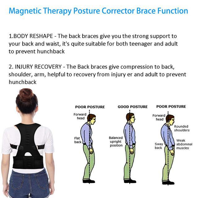 Magnetic therapy posture corrector brace