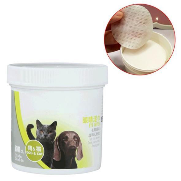 100PCS/Set Pets Dogs Cats Eyes Wet Wipes Tear Stain Remover