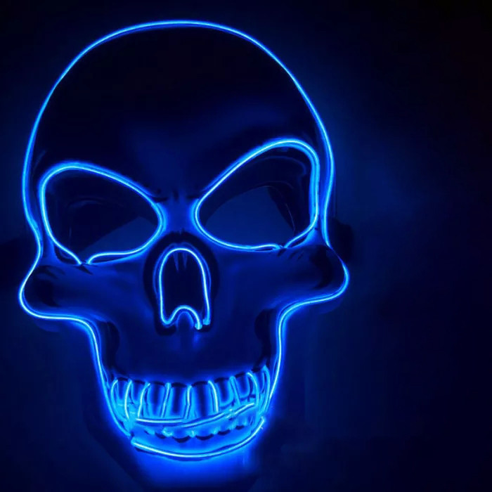 Light Up EL Wire Skull Mask