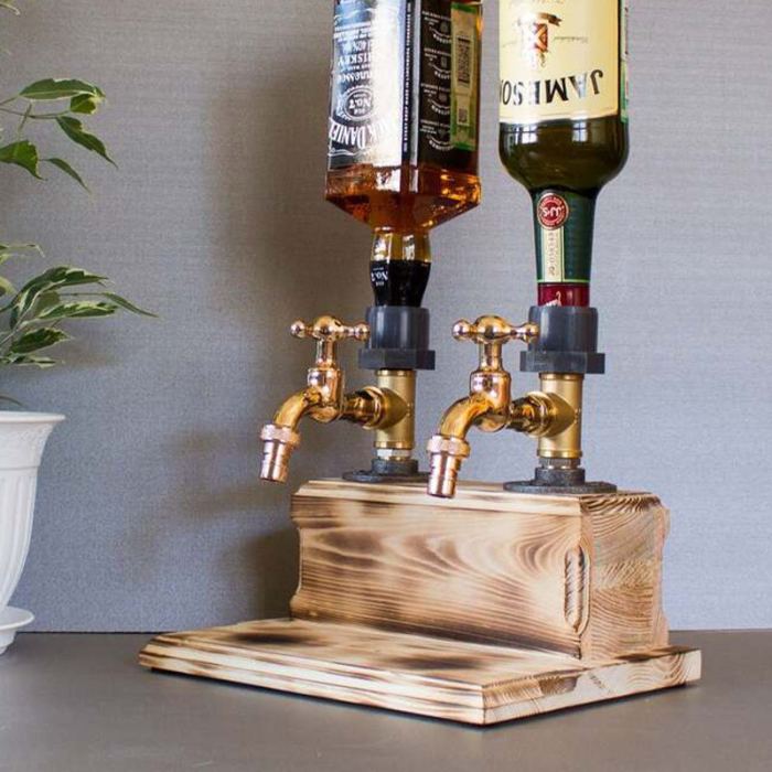 Liquor Alcohol Whiskey Wood Dispenser