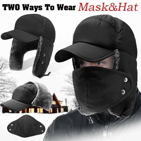 Winter 3 in 1 Thermal Fur Cold-Proof Ear Warm Cap