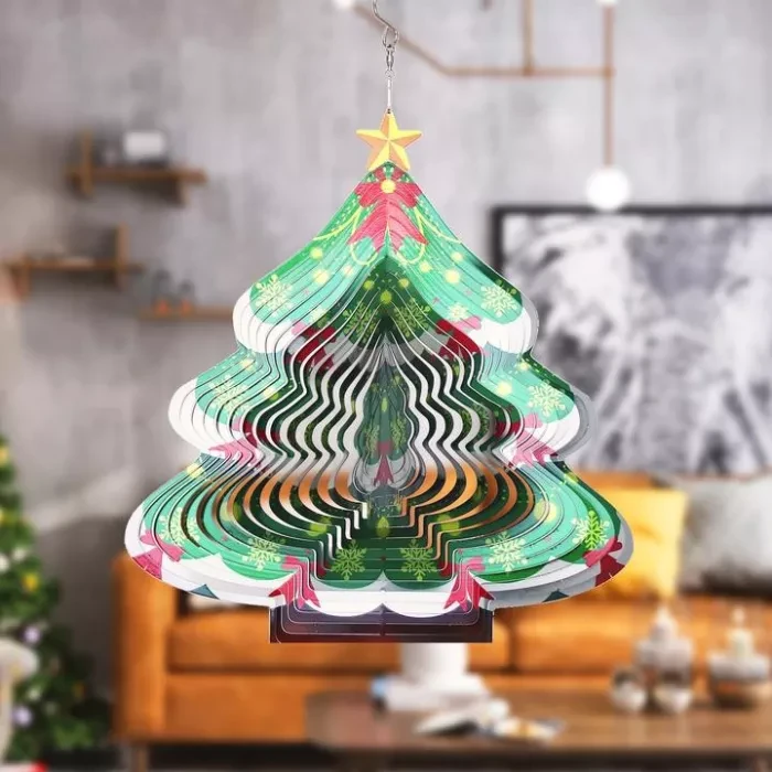 🎅Christmas Hot Sale--3D Christmas Tree Wind Spinner