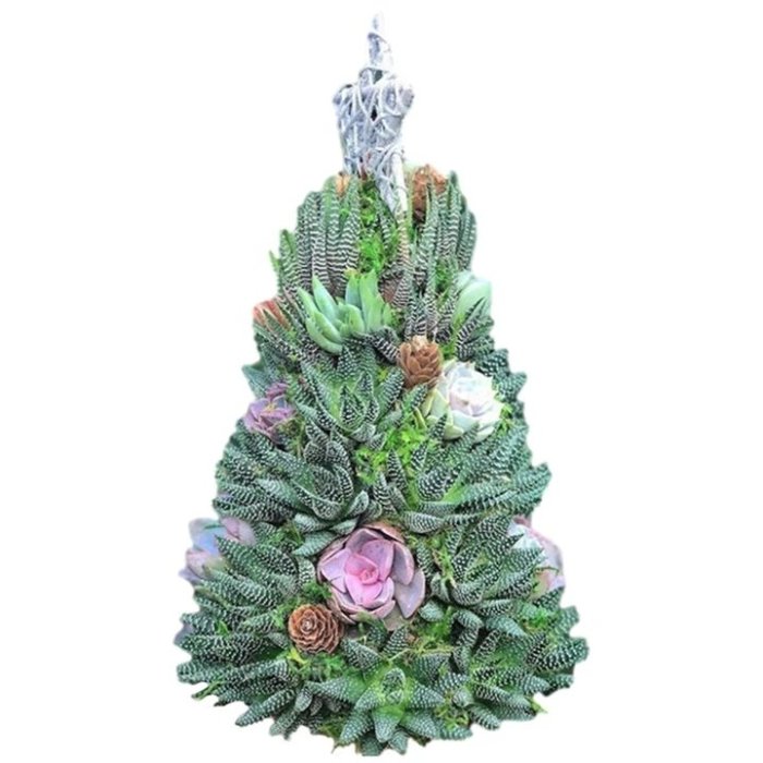 Simulated Succulents Christmas Tree Ornament