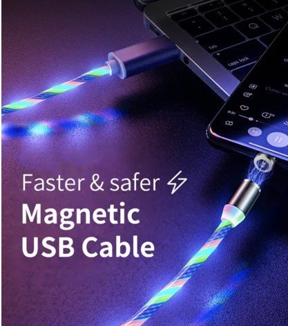 GLOWING LED MAGNETIC 3 IN 1 USB CHARGING CABLE(XMAS Sale-50% OFF)