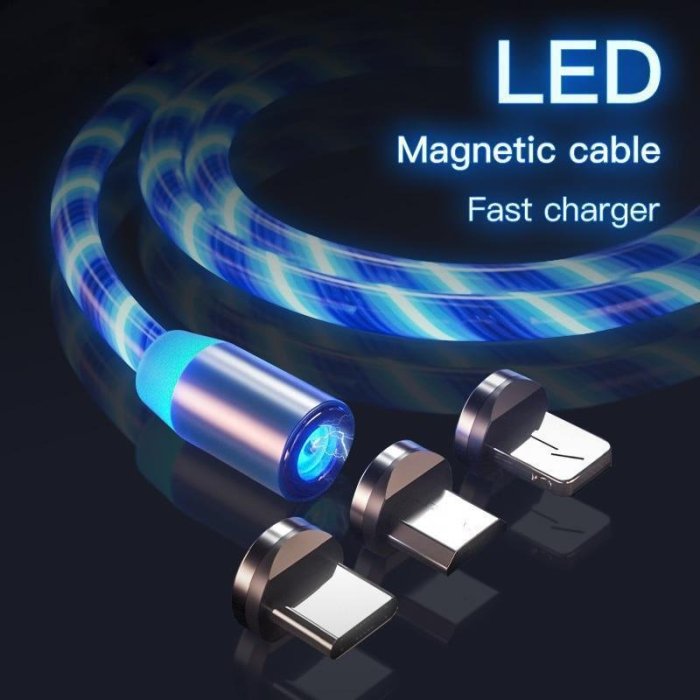 GLOWING LED MAGNETIC 3 IN 1 USB CHARGING CABLE(XMAS Sale-50% OFF)