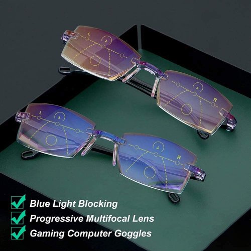FREE SHIPPING TODAY✨Sapphire High Hardness Anti-Blue Progressive Far And Near Dual-Use Reading Glasses(Free Gift inside)