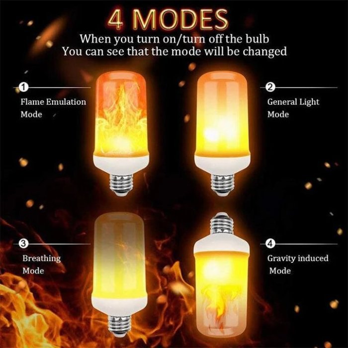 Flame Effect LED Light Bulb for Creating Atmosphere