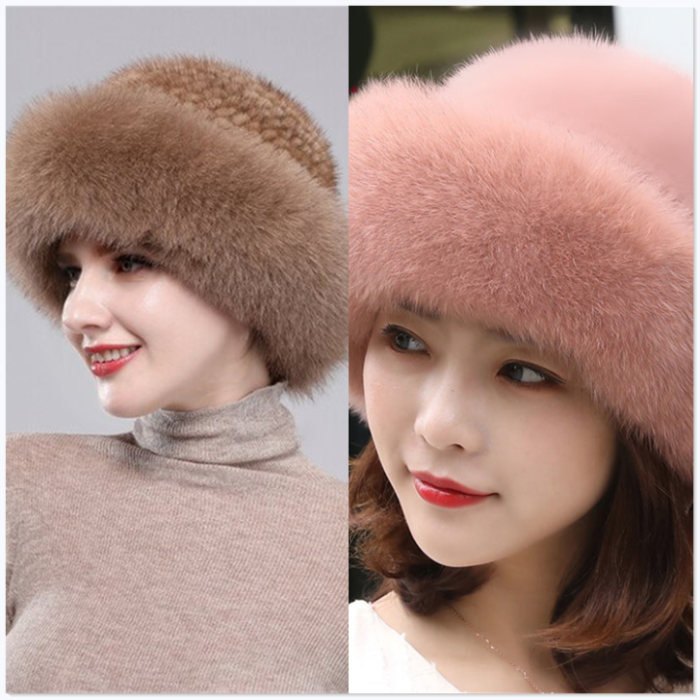 Mink Fox Fur Braided Warm Thick Hat🎄Christmas Promotion
