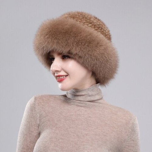 Mink Fox Fur Braided Warm Thick Hat🎄Christmas Promotion