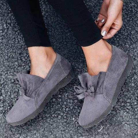 Women's Flat Shoes Round Toe Casual Bowknot Non-slip Flats -loafers