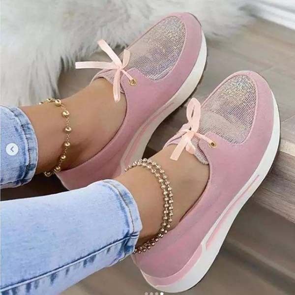 Women's Casual Lace-up Bow Flat Shoes