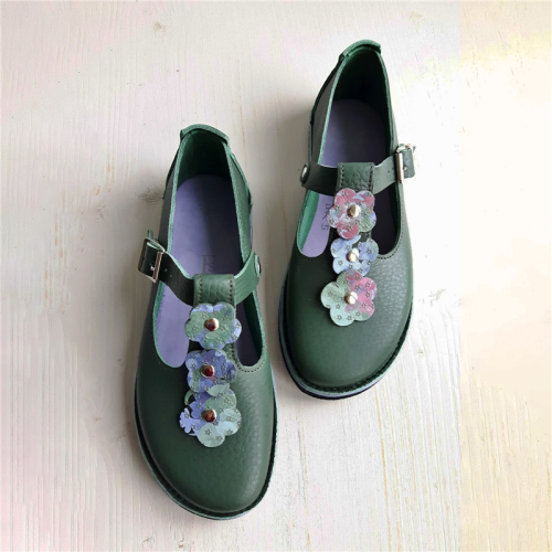 Belt Buckle Flower Single Shoes Women's Shoes -loafers