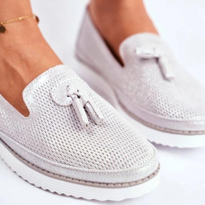 Women Comfy Hollow-out Tassel Slip On Flat Heel Shoes Loafers -loafers
