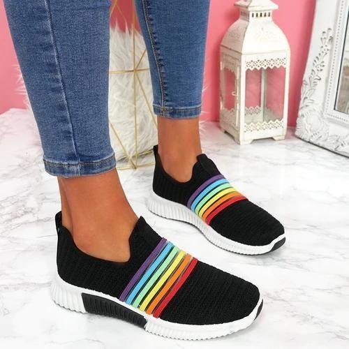 Breathable New Flying Woven Casual Shoes Women Sneakers -snk