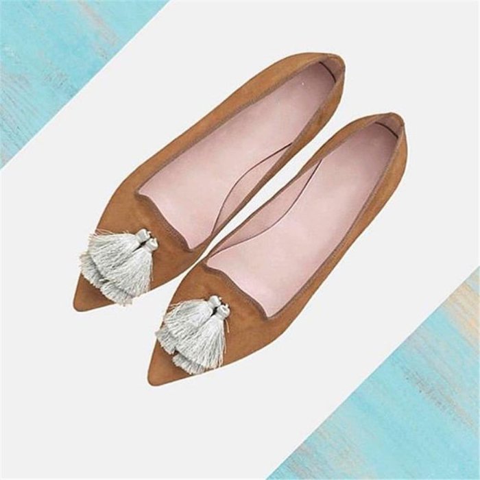 Women's Wild Tassel Pointed Flat Shoes -loafers