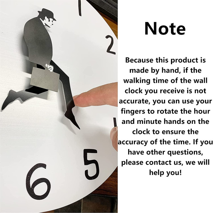 White Square Silly Walk Wall Clock