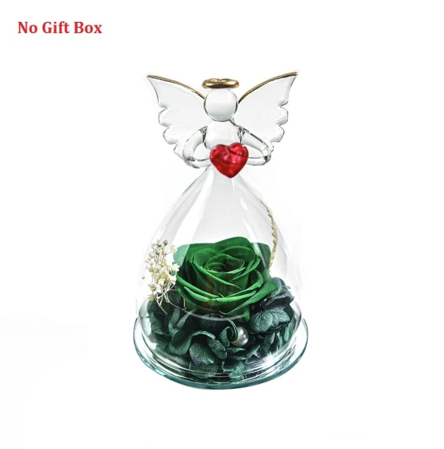 💕💕Forever Rose In Angel Glass Cover Eternal Flowers-💏Perfect Gift for Valentine's Day💏